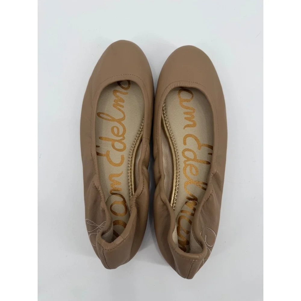 Sam Edelman Felicia Ballet Flats Saddle Tan Leather Round Toe Size 10